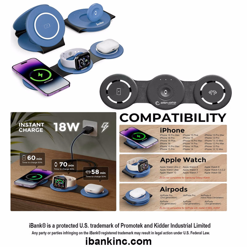 iBank ® 3-in-1 MagSafe Compatible Charging Station