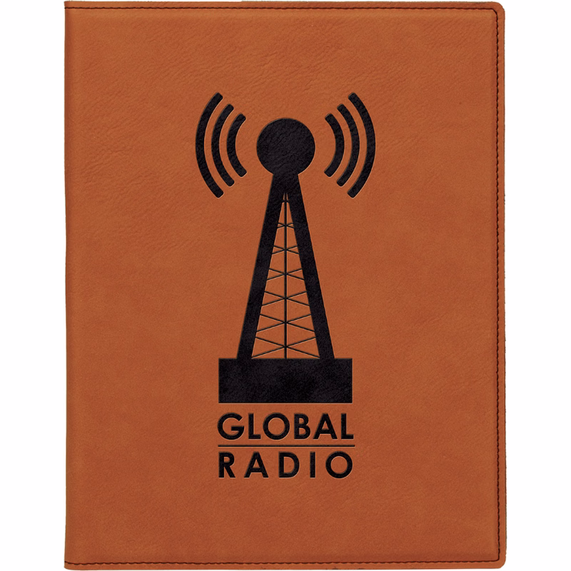 7" x 9" Rawhide Leatherette Small Portfolio with Notepad
