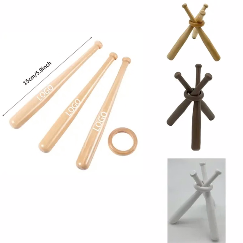 Wooden Baseball Bat Ornament Ball Holder
