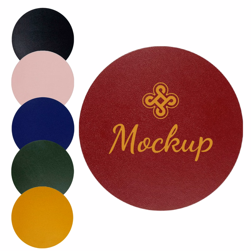 Round PU Leather Drink Coaster