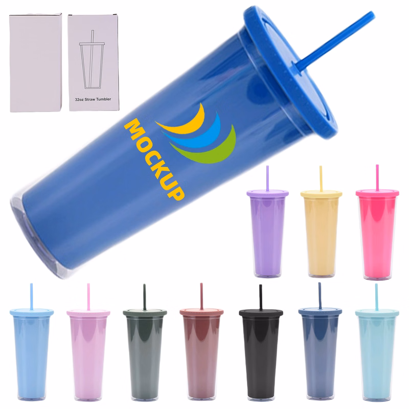 Travel Tumbler 32oz with Lid and Straw