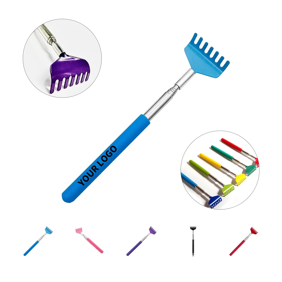 Telescoping Stainless Steel Back Scratcher 26.8" Reach 1