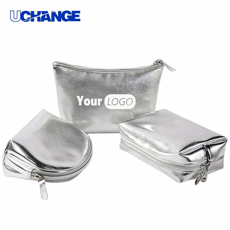 Travel Silver Waterproof Portable Cosmetic Bag Organizer