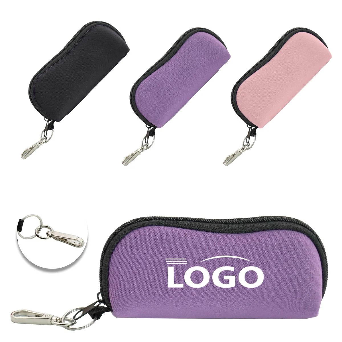 Waterproof Portable Neoprene Glasses Case W/Zipper 1