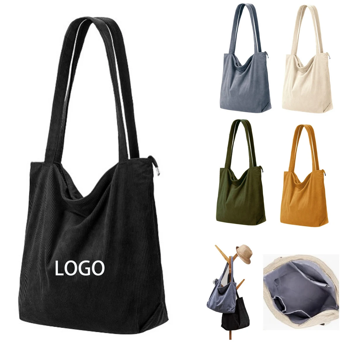 Corduroy Large Capacity Bag 1