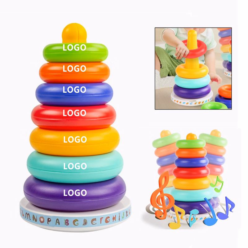 Plastic Educational Rainbow Stacking Tower Toy