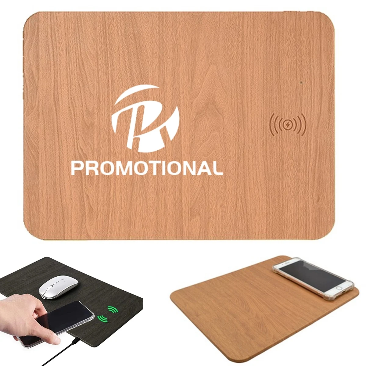 Wooden Qi 15W Wireless Chargers Mouse Pad Mat 1