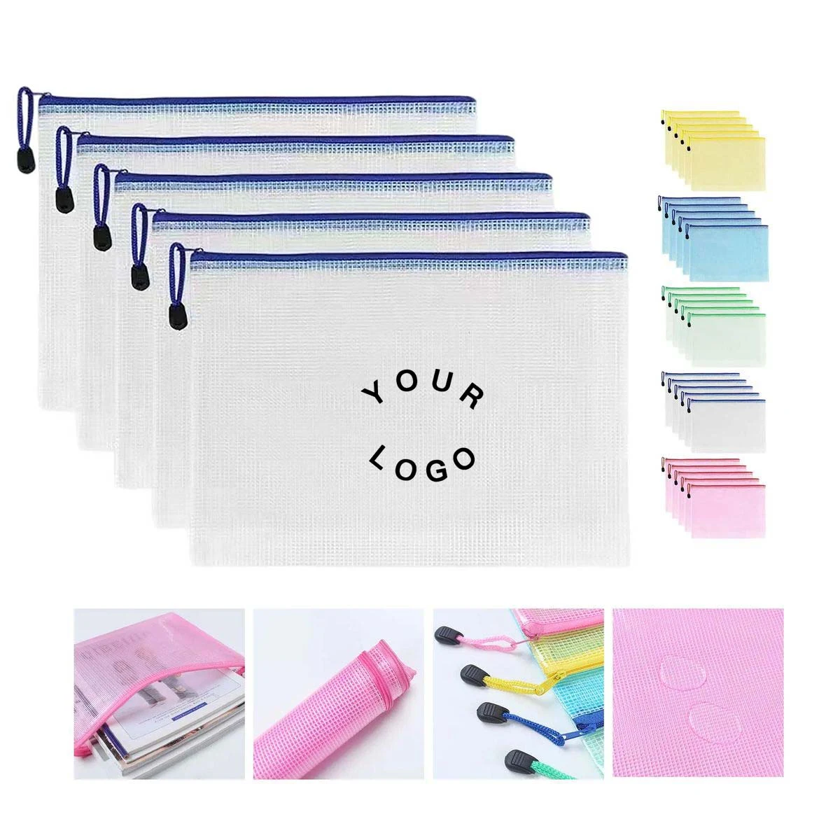 PVC A4 Zipper File Bag Clear Waterproof 1