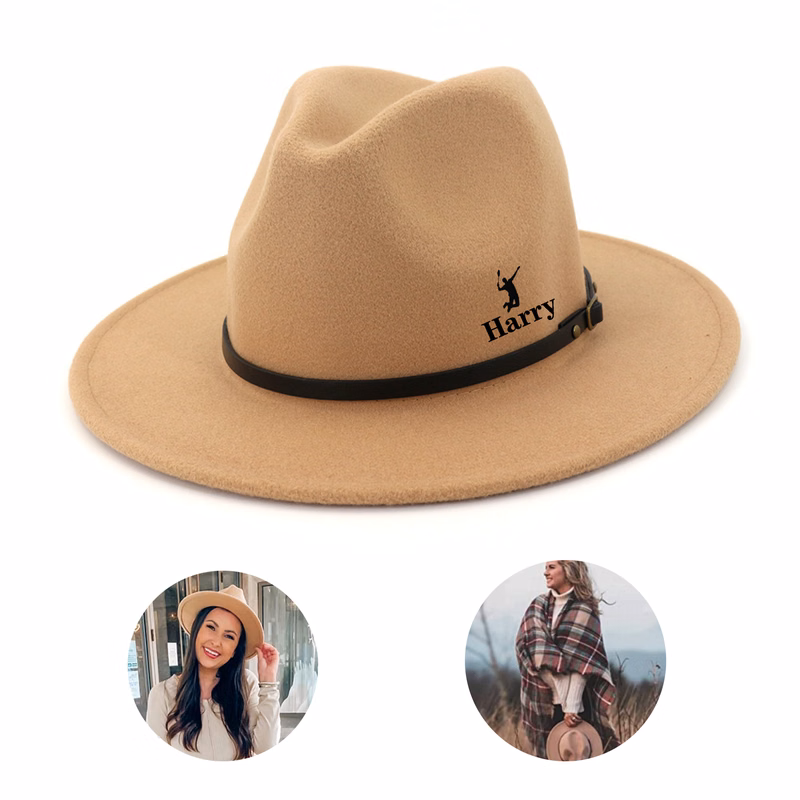 Womens Classic Wide Brim Wool Fedora Hat