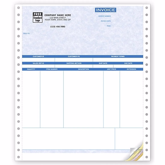 Product Invoices, Continuous, Parchment