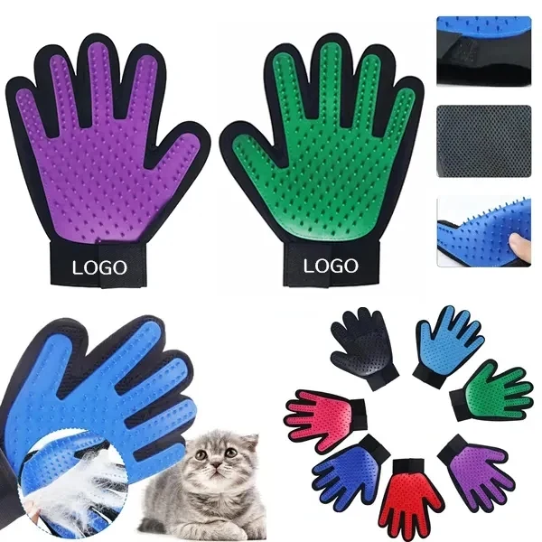 Pet Hair Removal Gloves with Dogs Cats Horses 1