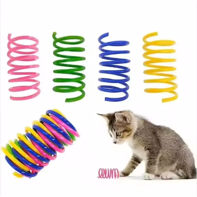 Four Sets Colorful Plastic Spring Toys