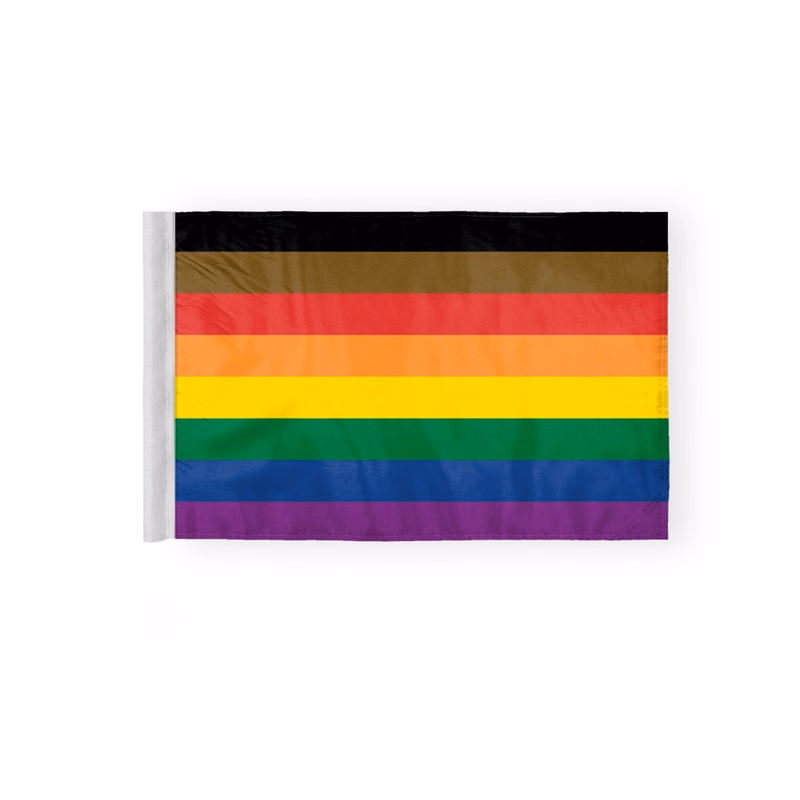 6''x9'' 2ply wPoly People of Color Pride Motorcycle Flag