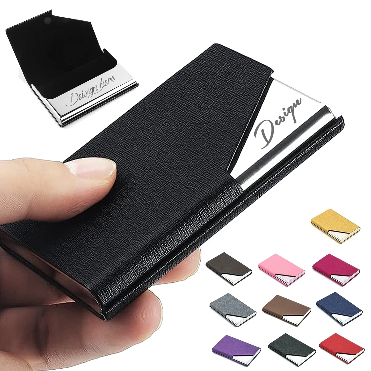MOQ50 Premium Leather Magnetic Card Holder 1