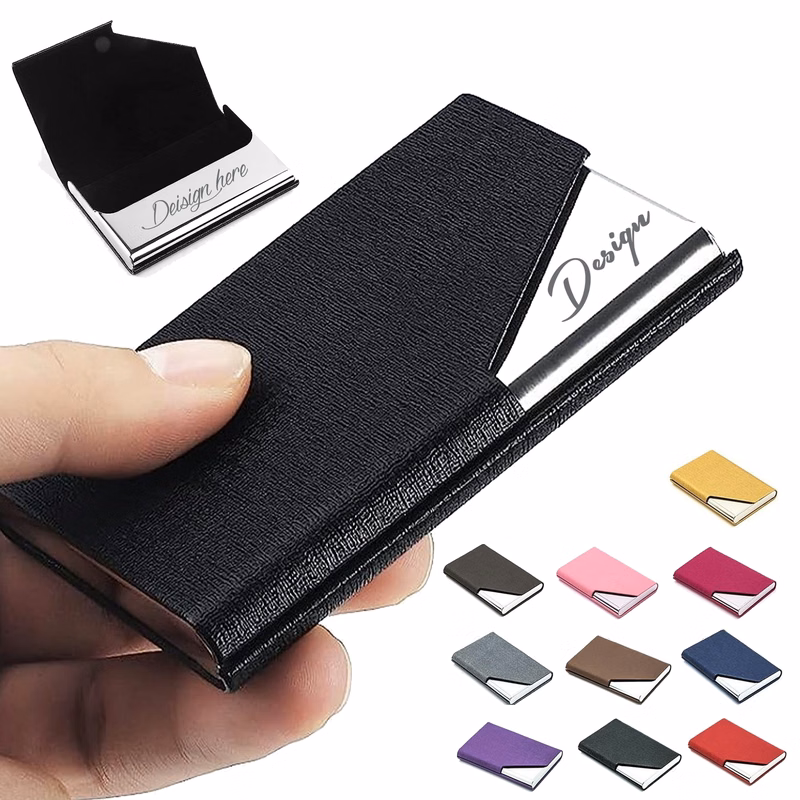 MOQ50 Premium Leather Magnetic Card Holder