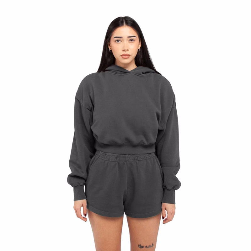 Women's Garment-Dyed Crop Hooded Sweatshirt - SHGWC