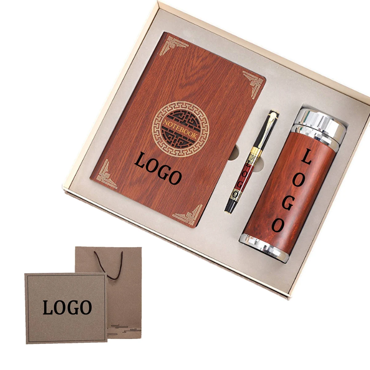 Hardcover Notebook With Pen And Tumbler Gift Set 1
