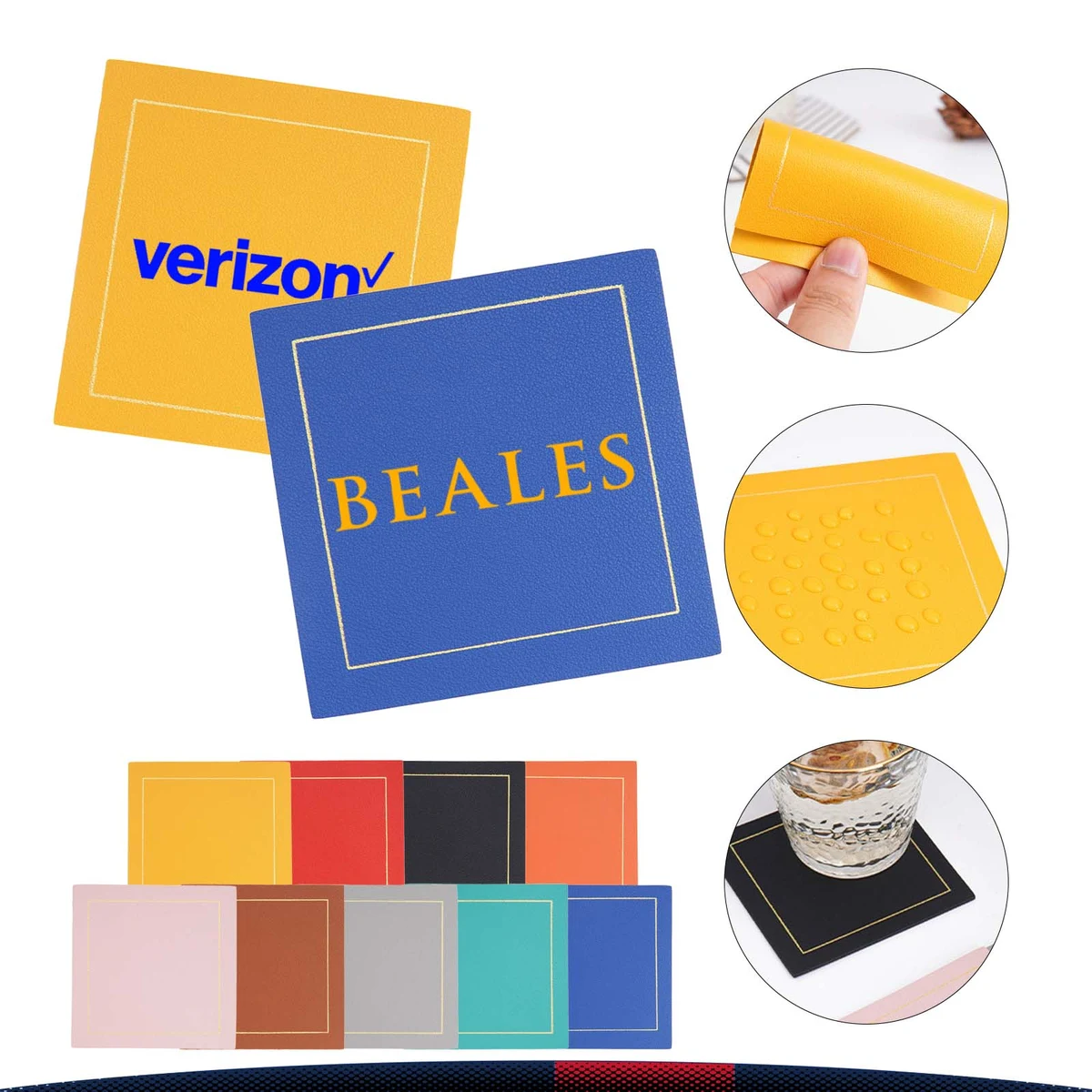 Square PU Leather Coaster 1