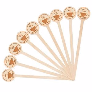 Custom Logo Wooden Disposable Stirring Rod Coffee Mixing