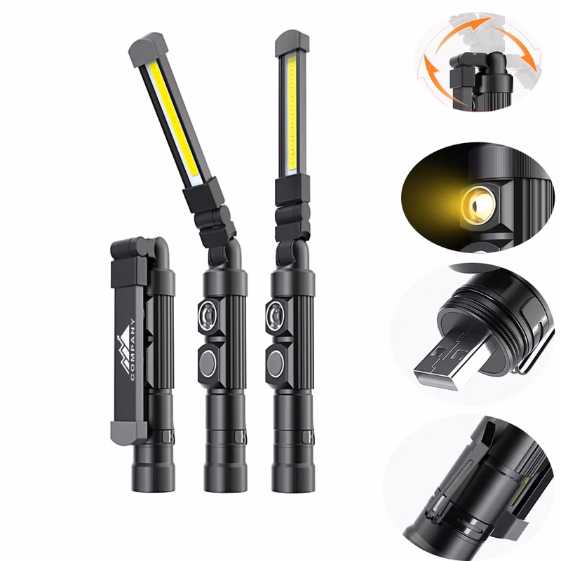 Rechargeable LED COB Work Lights with Magnetic Base