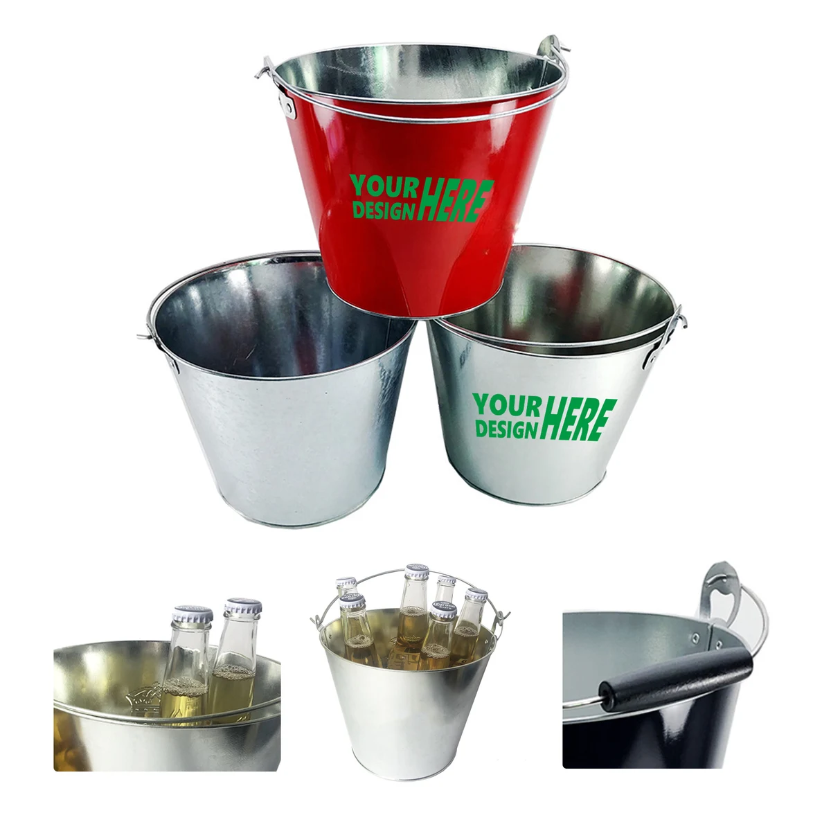 MOQ 50 Galvanized Iron Ice Bucket for Beverages 1