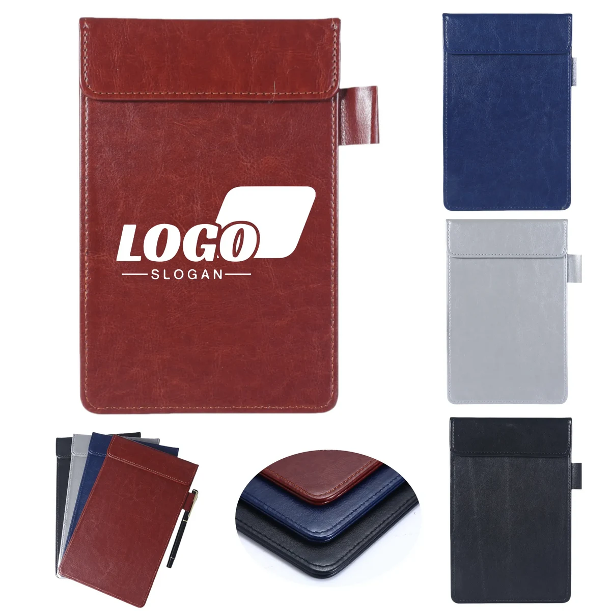 Pu Leather Hardboard Office Magnetic Clipboard Writing Pad 1