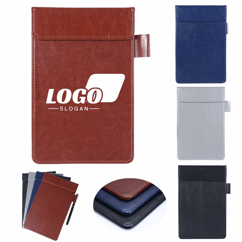 Pu Leather Hardboard Office Magnetic Clipboard Writing Pad