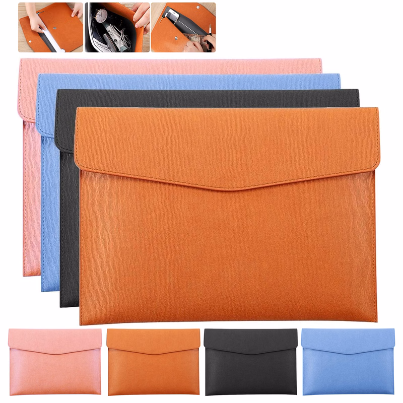 PU Leather A4 Handheld Folder