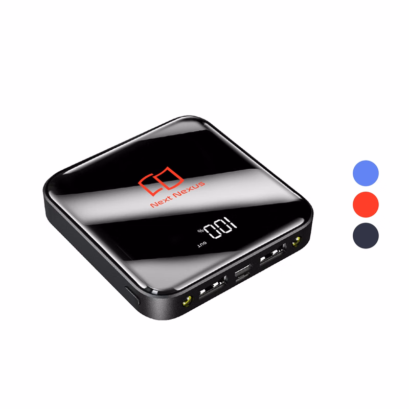10000 mAh Thin Small Glass Power Bank with digital display
