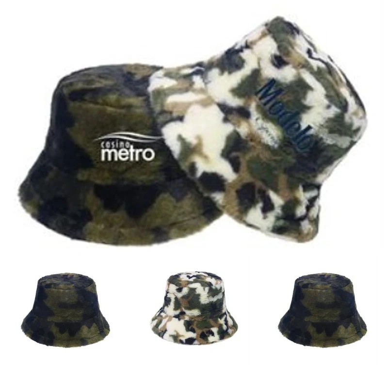 Winter Camo Fuzzy Bucket Hat 1