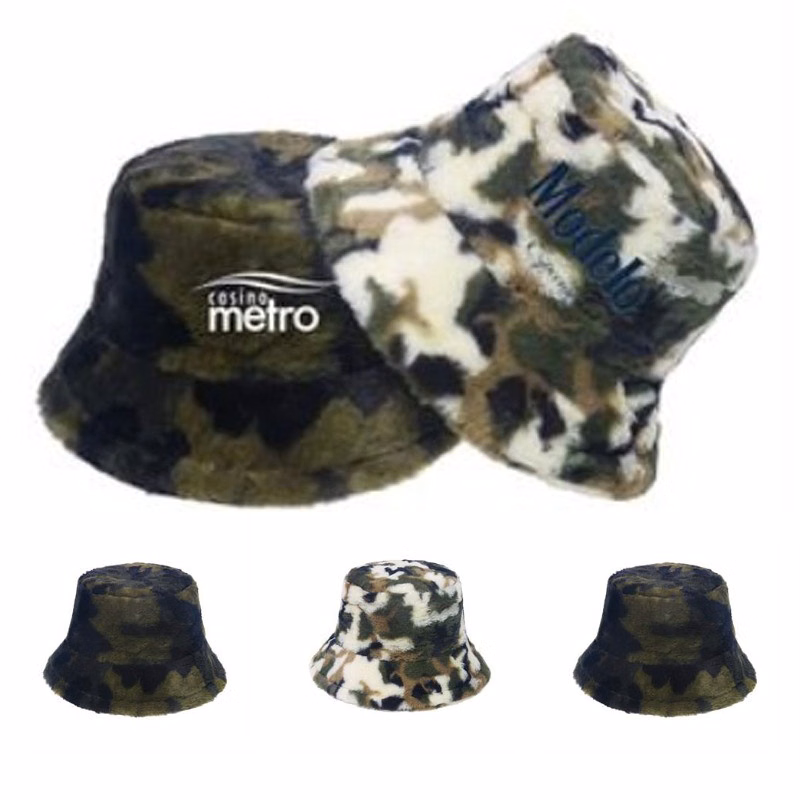 Winter Camo Fuzzy Bucket Hat
