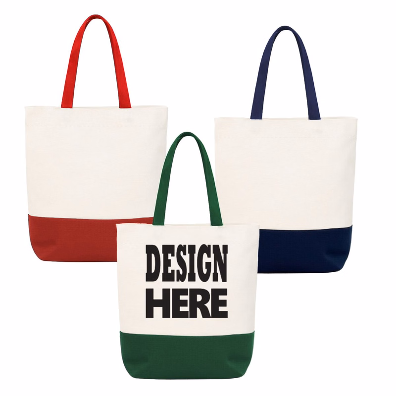 Reusable Patchwork Canvas Tote Bag