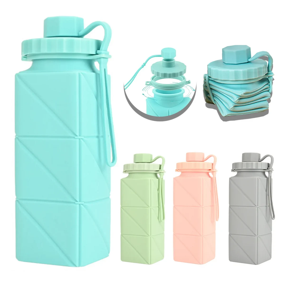 BPA-Free Leak-Proof Silicone Foldable Water Bottle Cup 1