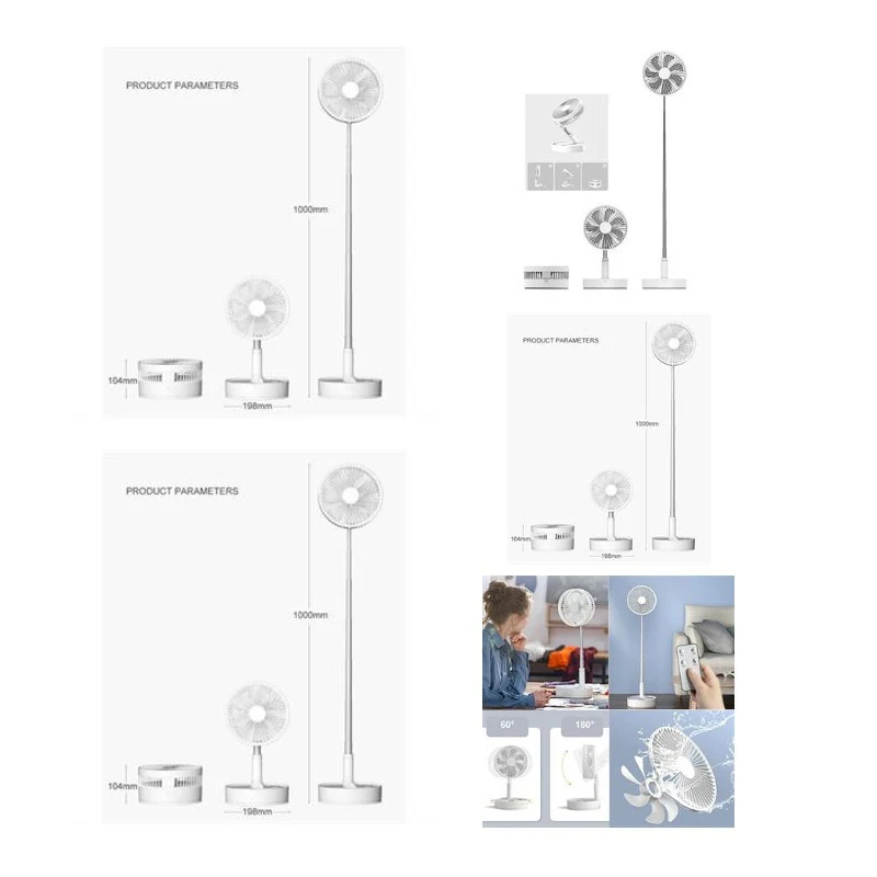 Portable Usb Rechargeable Folding Standing Fan Mini 1