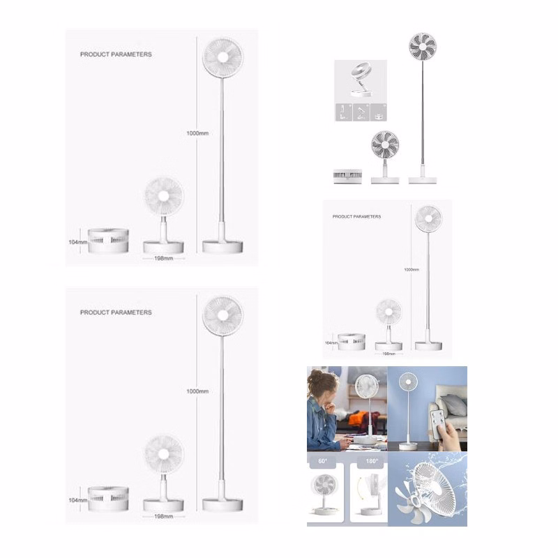 Portable Usb Rechargeable Folding Standing Fan Mini