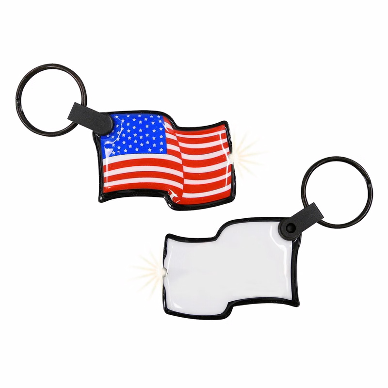 ShapeLights™ Color-A-Shape Key Ring Flashlight (Waving Flag)