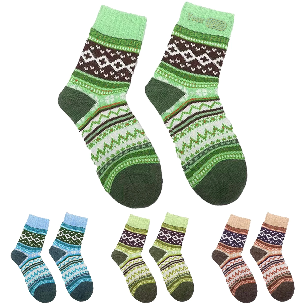 Cotton Fashionable And Functional Winter Socks With Ethnic Patterns 1