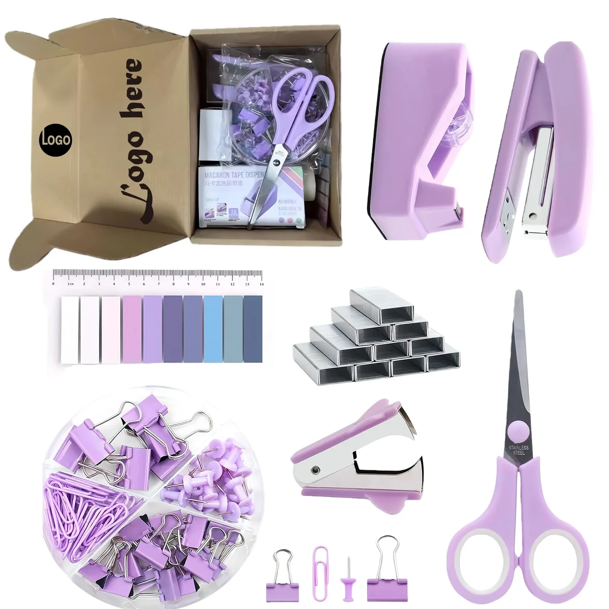 Popular Pastel Color Office Stationery Complete Set 1