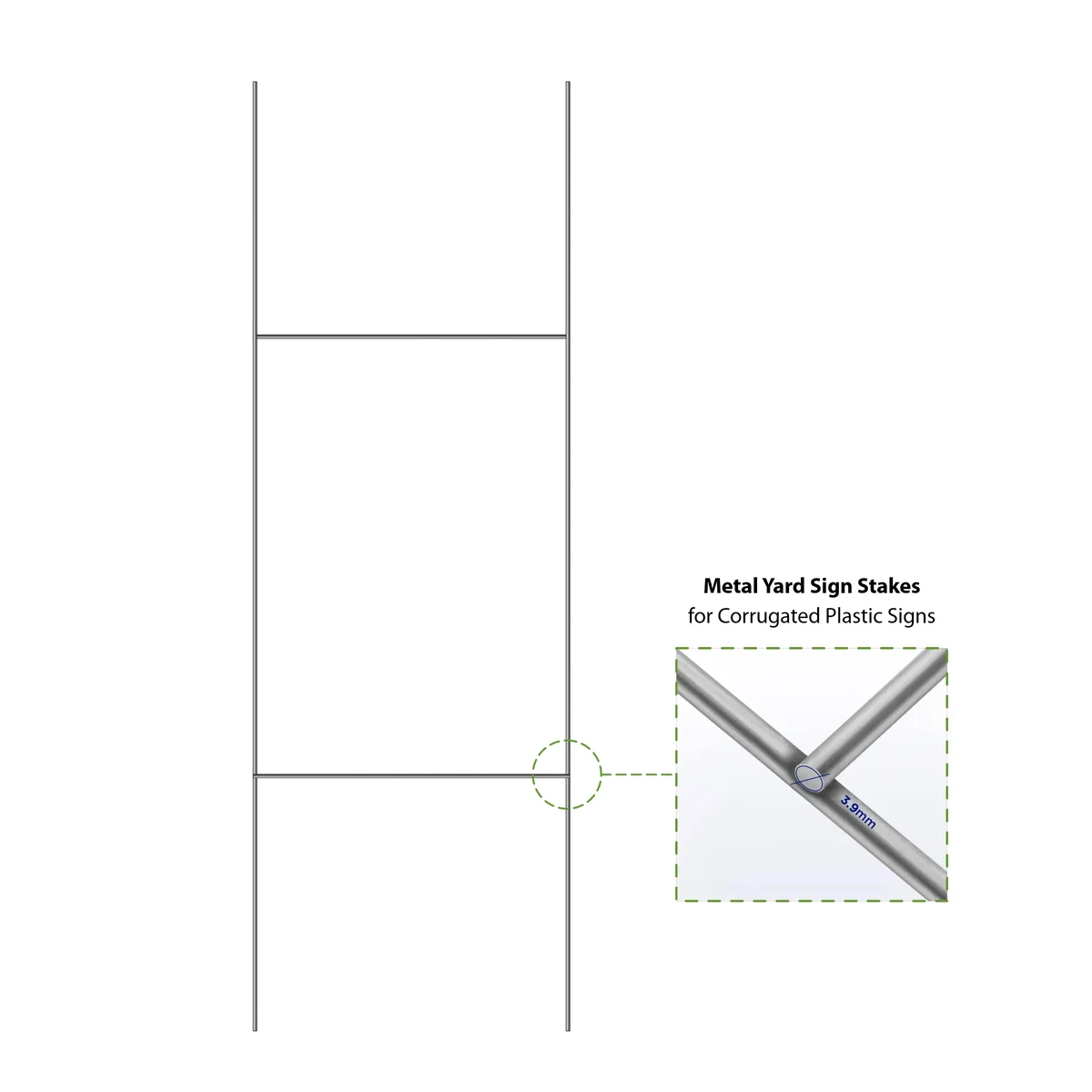 10"x30" H-Stake Hardware for Yard Signs 1