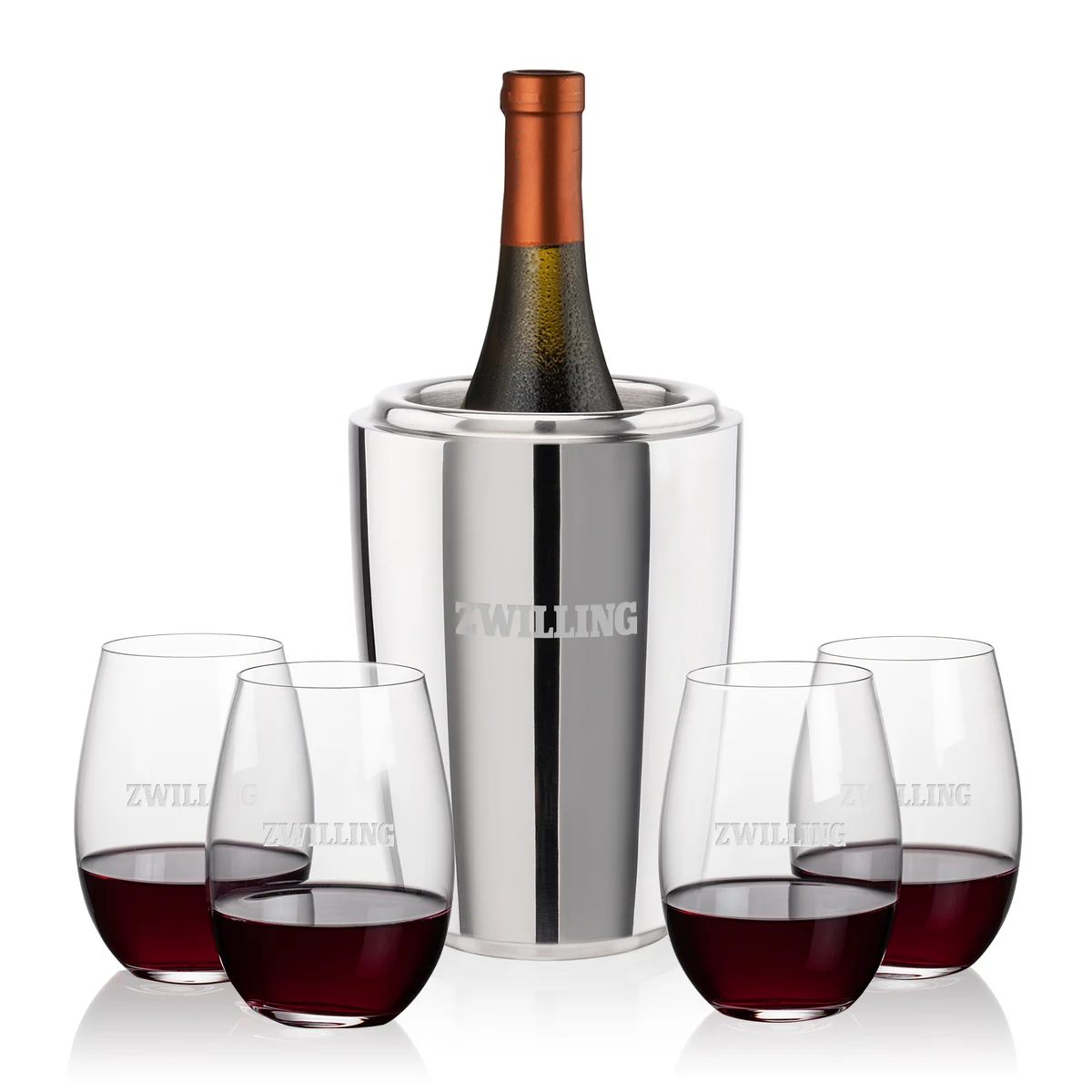 Pescara Wine Cooler & Laurent Stemless Wine Set 1