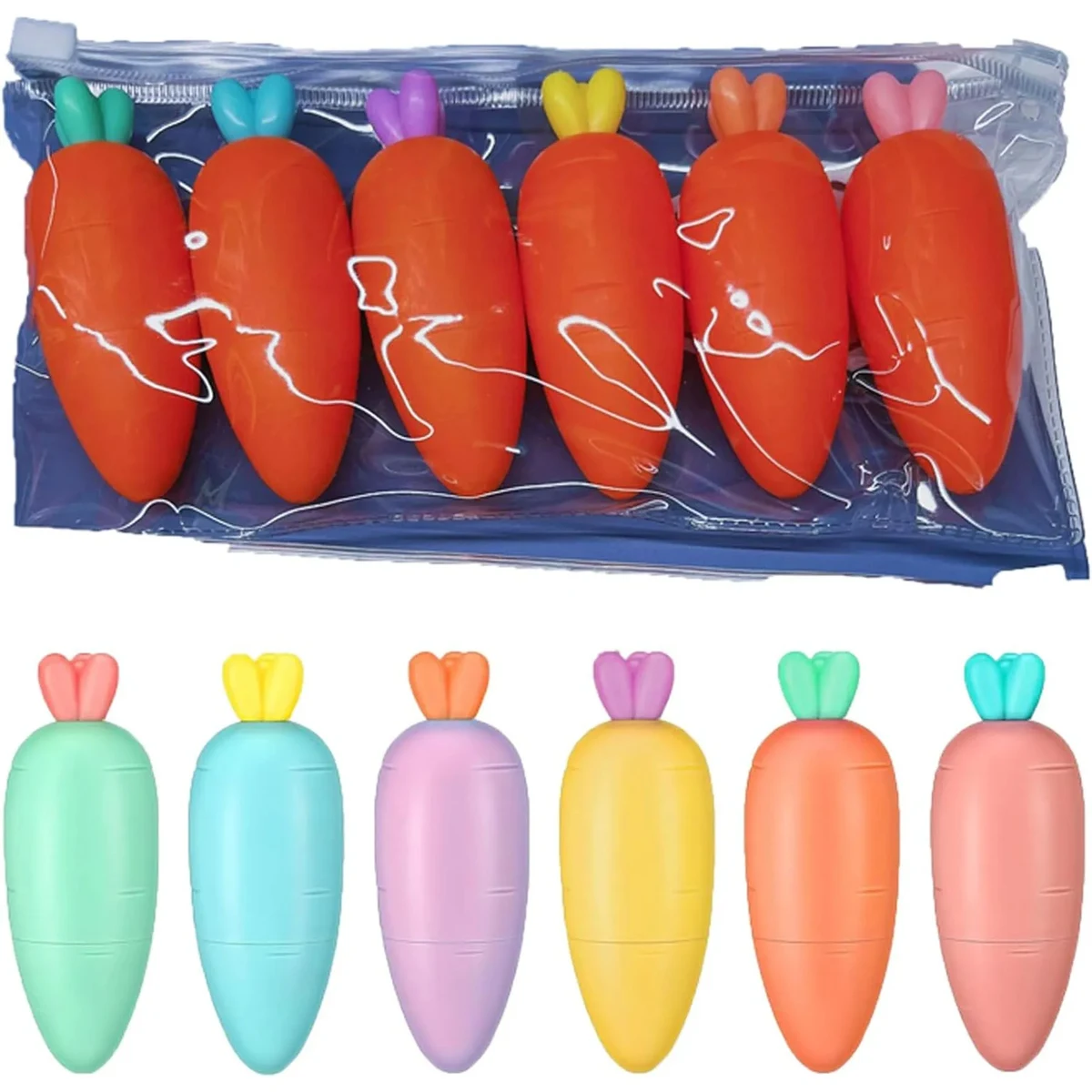 Pastel Carrot Shape Textliner Pens 1