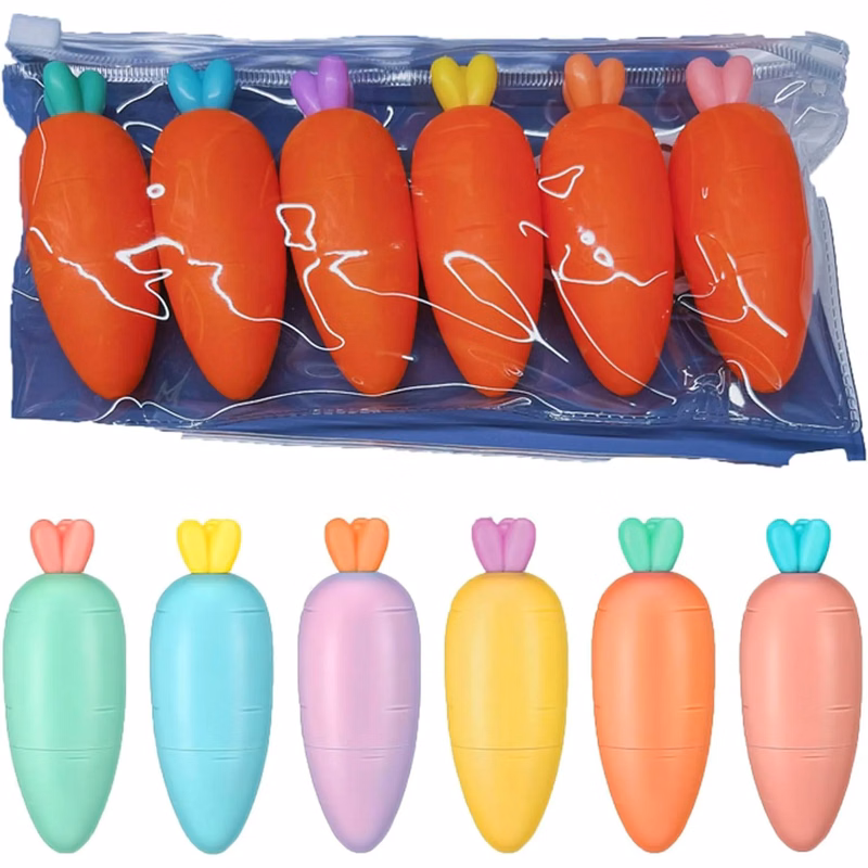 Pastel Carrot Shape Textliner Pens