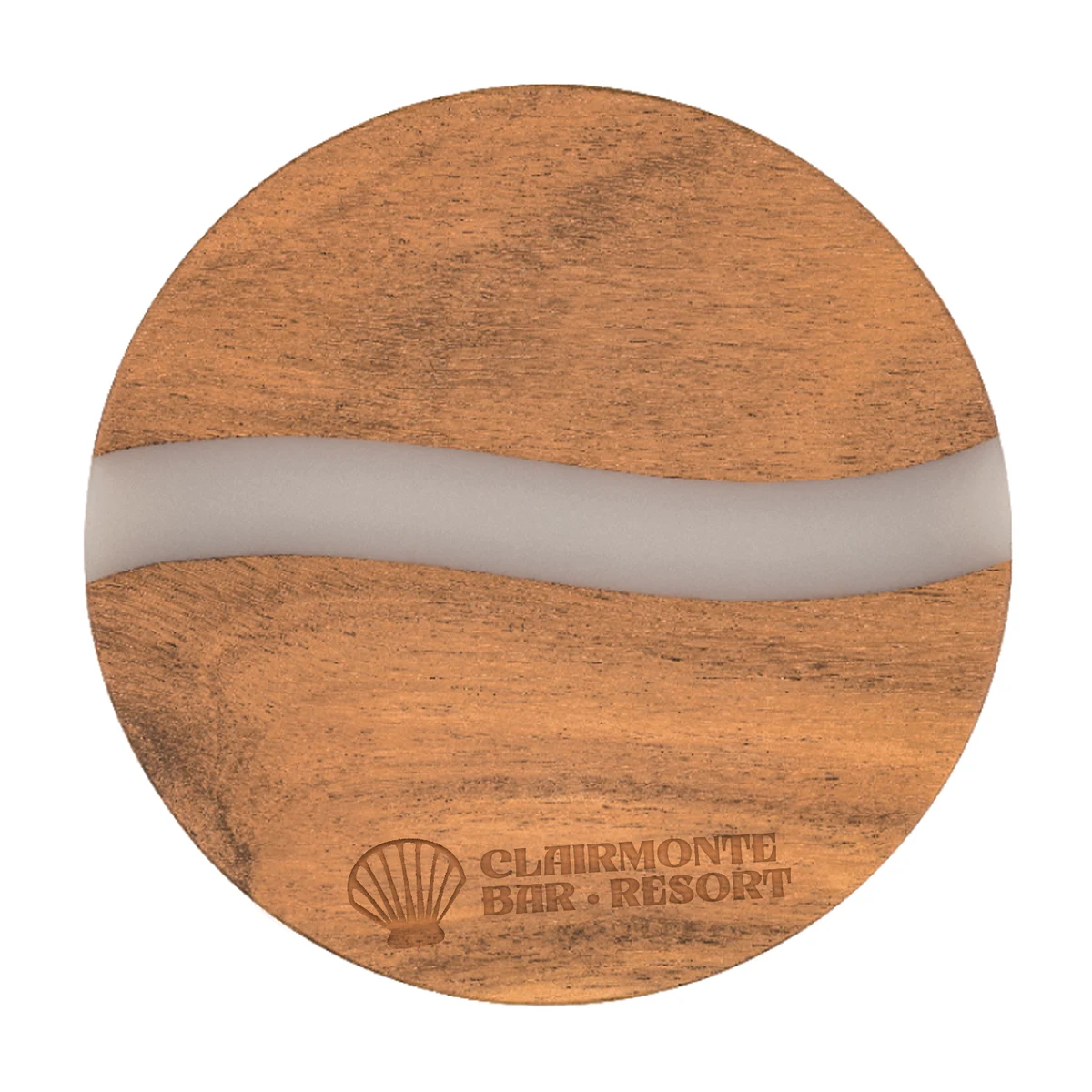Acacia and Resin Round Coaster 1