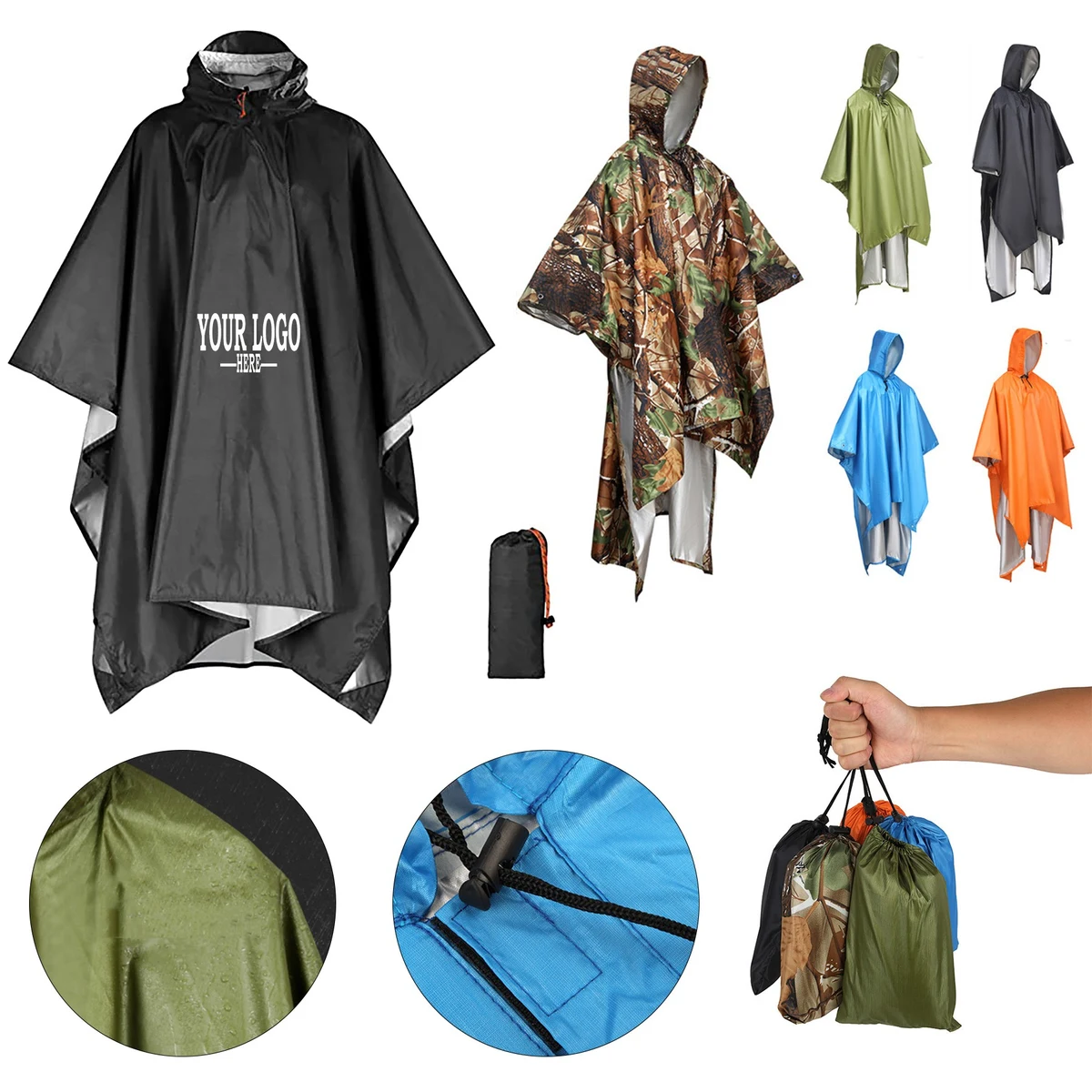 Waterproof Lightweight Rain Poncho 1