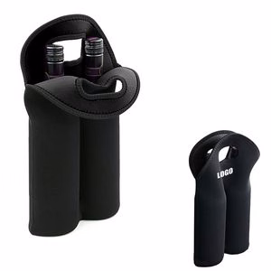 Neoprene 2 Bottle Wine Bag With Cutout Handles