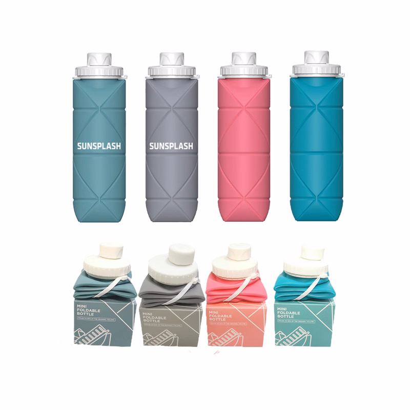 600ml Silicone Collapsible Water Bottle
