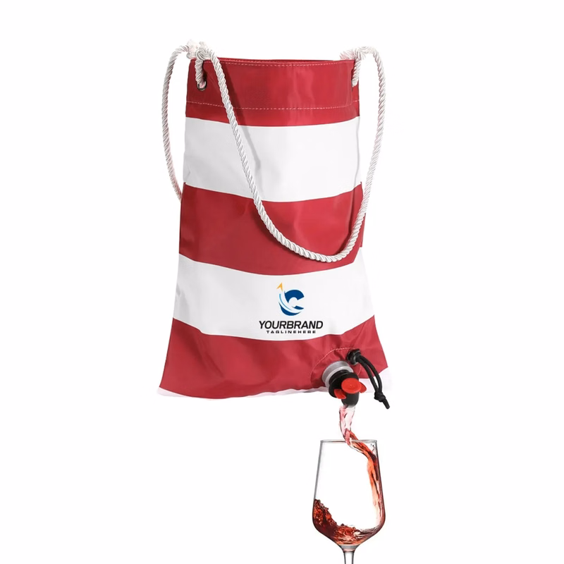 Christmas Insulated Red Wine Beach Bag