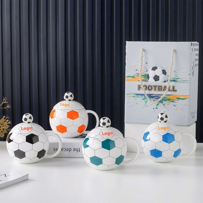 14oz Soccer-Shaped Ceramic Mug