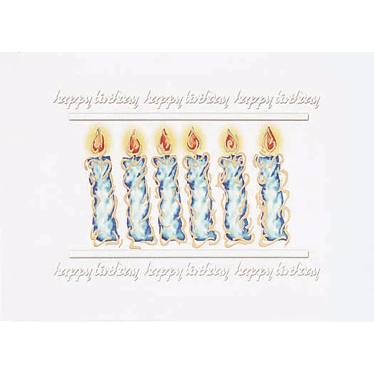 Blue Birthday Candles Greeting Card 1