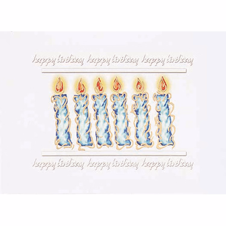 Blue Birthday Candles Greeting Card